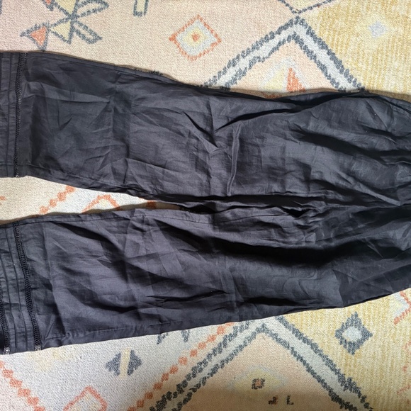 All Saints Jade Linen Wide Leg Pants Trouser ALLSAINTS Trousers Black - Picture 5 of 6